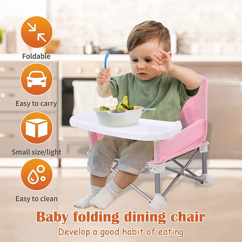 Comfortable and Convenient Baby Foldable Portable Dining Chair - Perfect for Beach and Camping Adventures!