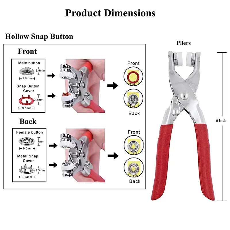 Transform Your DIY Projects with 50/100Sets of Colorful Metal Snap Buttons and Fastener Pliers - Perfect for Sewing Clothes, Hats, and More!