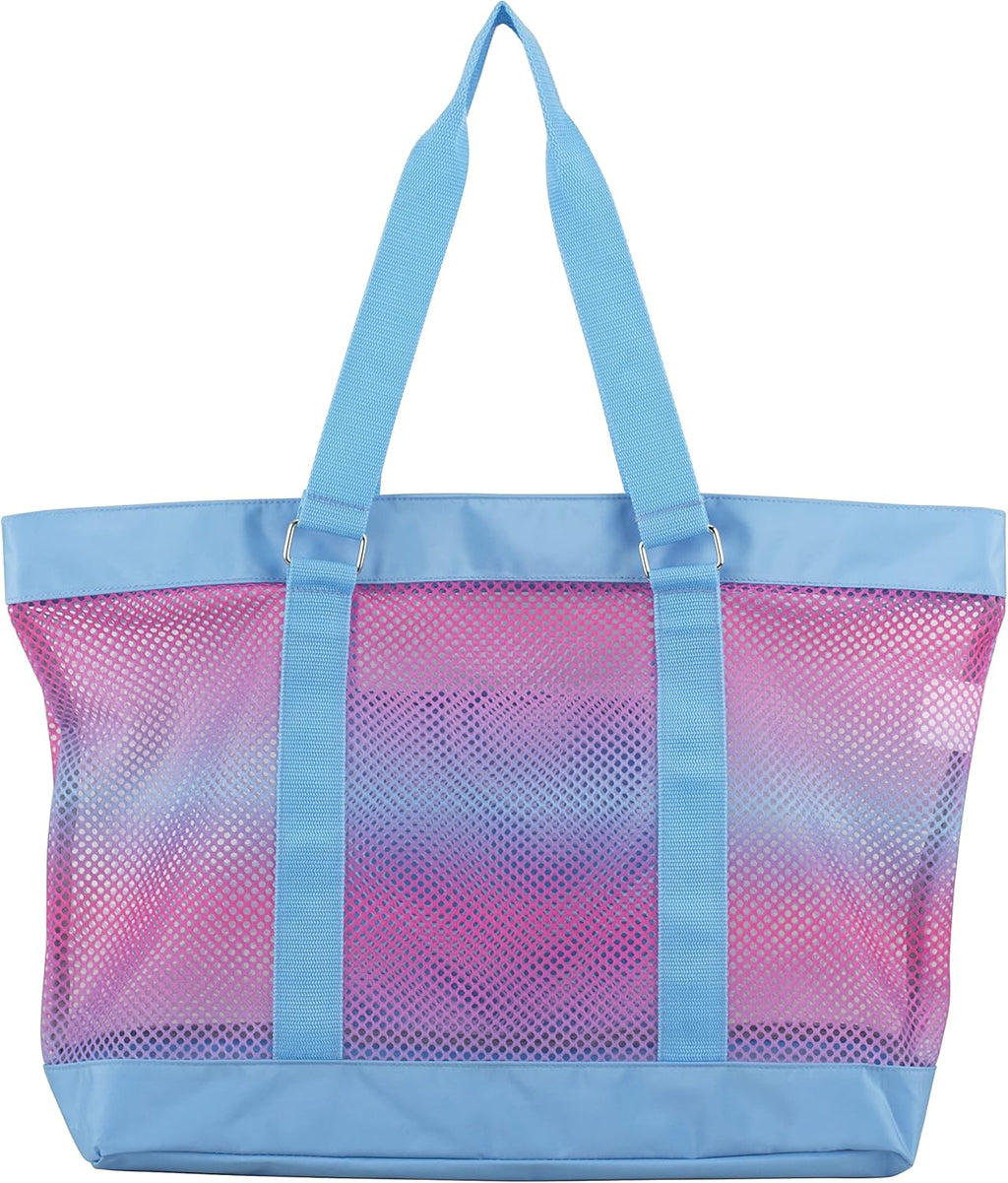 Mesh Tote Waterproof Beach Bag for Shopping Vacation Swimming Family Travel Essentials