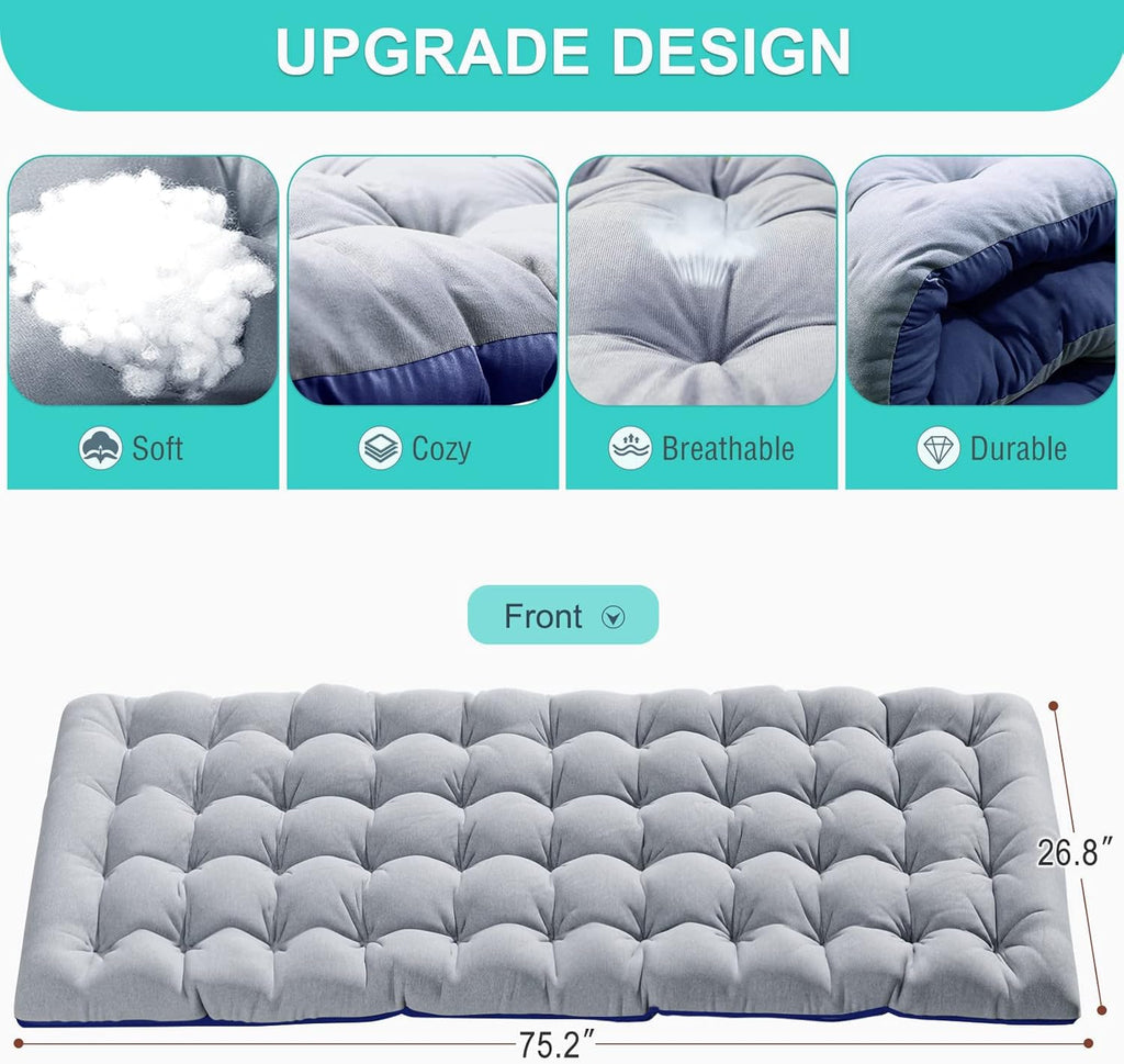 Patio Lounge Chair, Sun Tanning Bed, Folding Heavy Duty Chaise with 500LB Load Capacity, Adjustable Portable Chair for Home, Garden, Beach, Office, Camping & Sunbathing