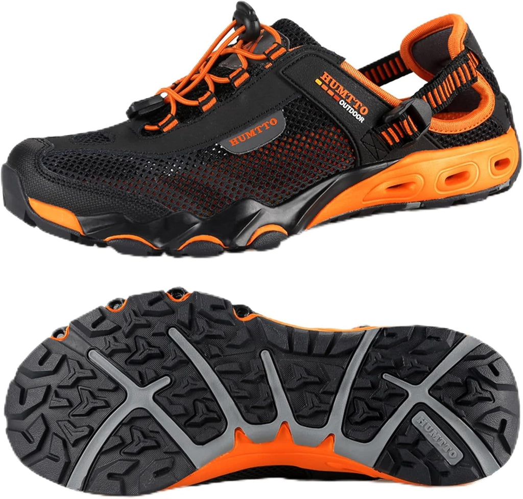 Men'S Amphibious Water Shoes - Hiking Sandals for Men Outdoor Water Sandal Closed Toe Non-Slip River Shoes Summer Quick Drying Aqua Shoe