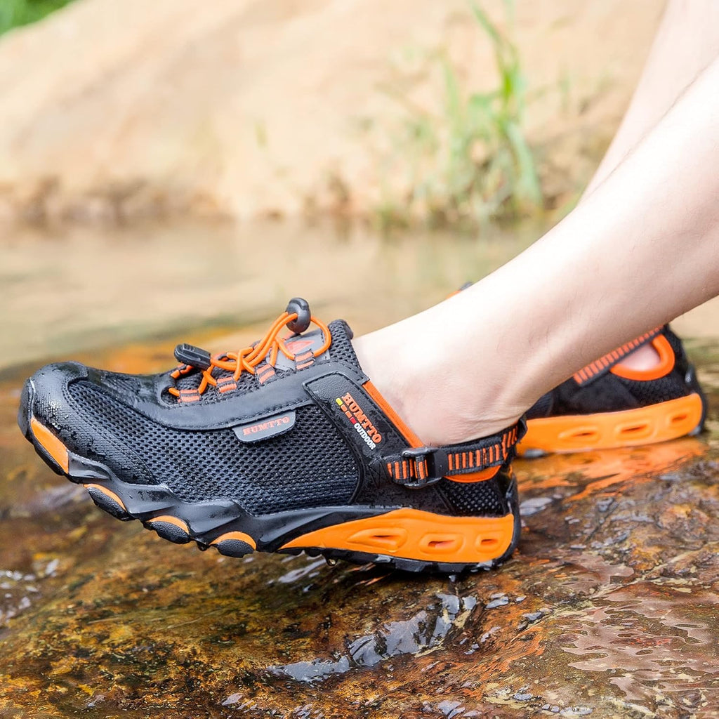 Men'S Amphibious Water Shoes - Hiking Sandals for Men Outdoor Water Sandal Closed Toe Non-Slip River Shoes Summer Quick Drying Aqua Shoe