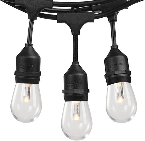 48Ft LED Outdoor String Lights with 0.9W Shatterproof Bulbs for Patio, Backyard, Porch, Commercial Light String