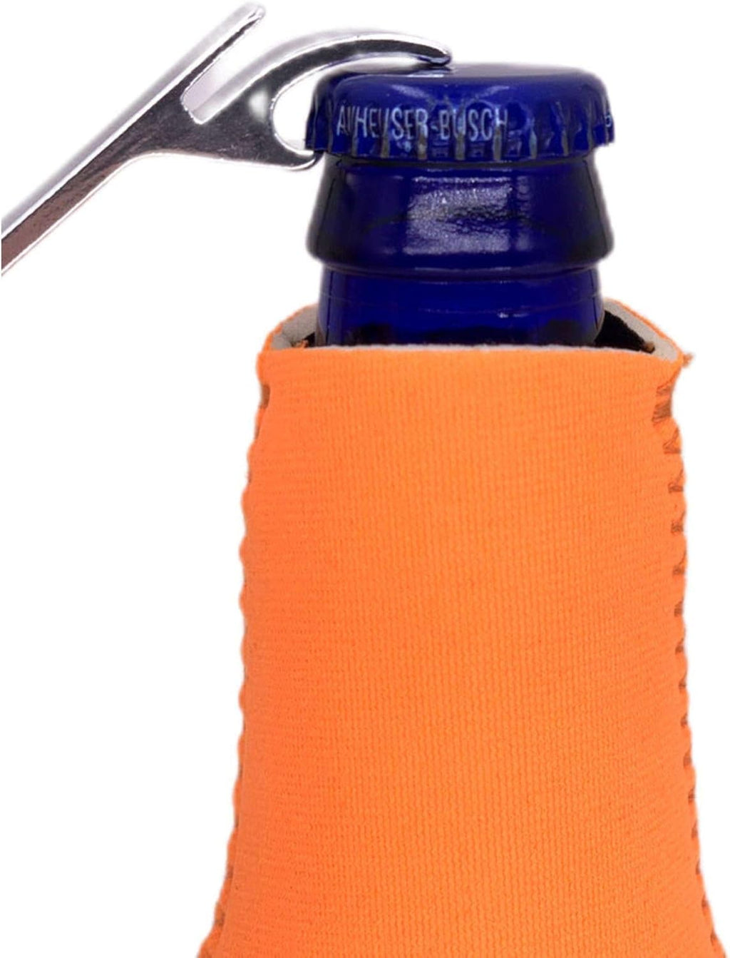 Beach Please Beer Bottle Coolie with Opener (Magenta)