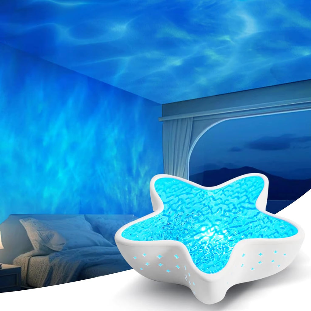 Illuminate Your Space with the Starfish Projector Lamp - A Dreamy Rechargeable Night Light for Kids and Festive Decor