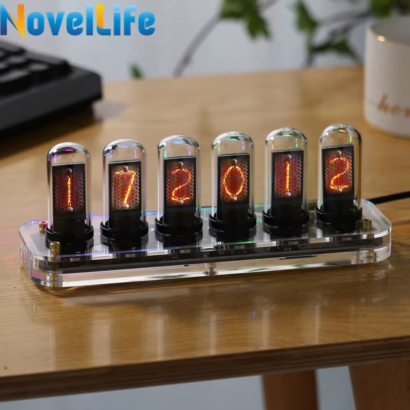 Illuminate Your Space with the SE Nixie Tube Clock Kit - A Creative Digital Calendar and Stopwatch with Gesture Control
