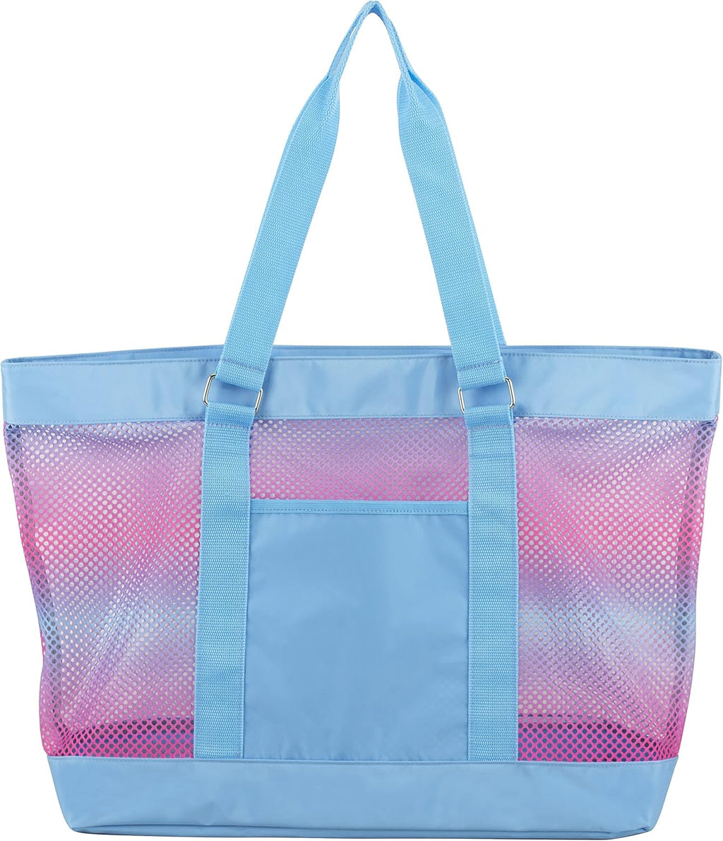 Mesh Tote Waterproof Beach Bag for Shopping Vacation Swimming Family Travel Essentials