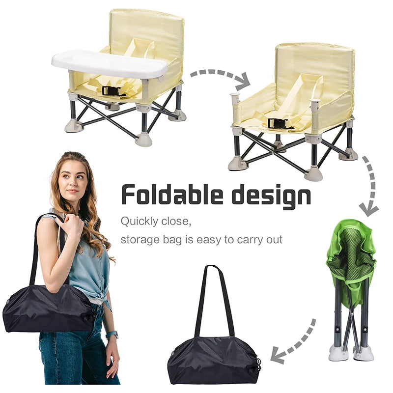 Comfortable and Convenient Baby Foldable Portable Dining Chair - Perfect for Beach and Camping Adventures!