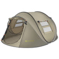 Instant Tent 4-Person Camp Tent, Auto Setup Pop up Tent, Pordable, Huge Door & Windows, Outdoor, Green