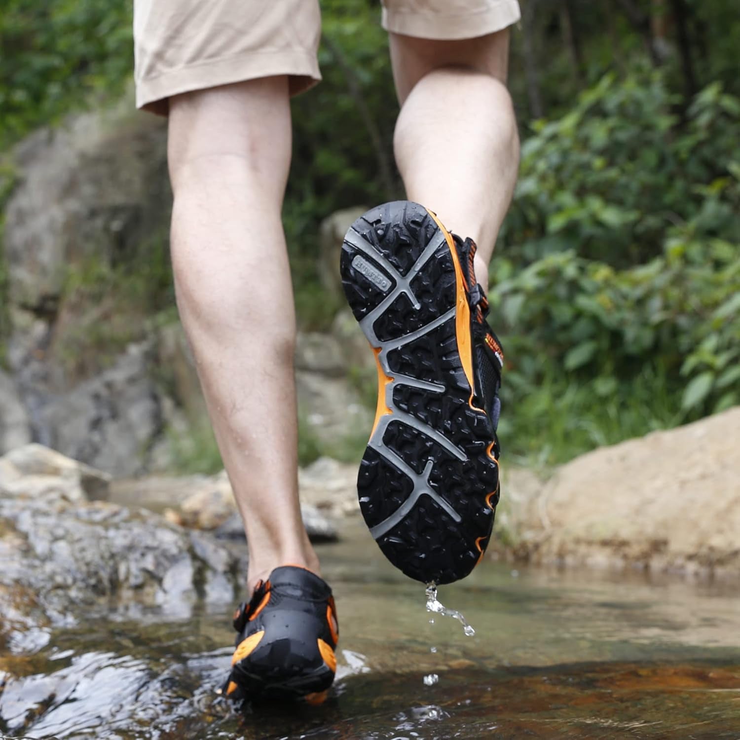 Men'S Amphibious Water Shoes - Hiking Sandals for Men Outdoor Water Sandal Closed Toe Non-Slip River Shoes Summer Quick Drying Aqua Shoe
