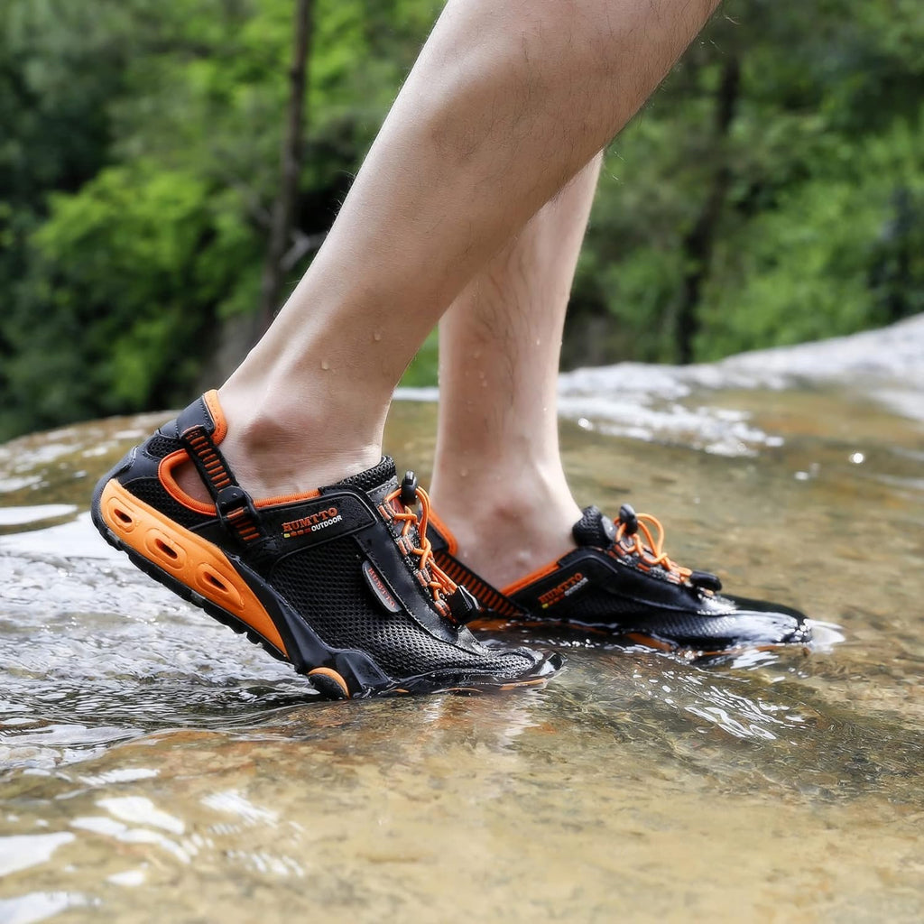Men'S Amphibious Water Shoes - Hiking Sandals for Men Outdoor Water Sandal Closed Toe Non-Slip River Shoes Summer Quick Drying Aqua Shoe