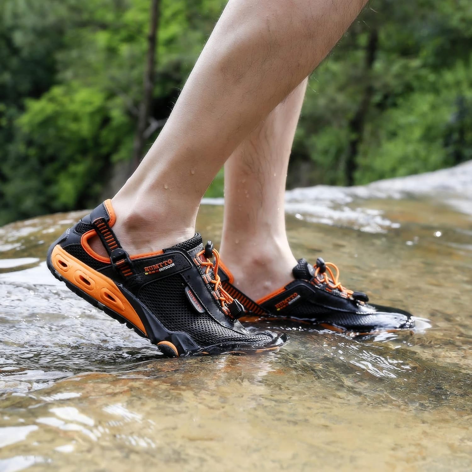 Men'S Amphibious Water Shoes - Hiking Sandals for Men Outdoor Water Sandal Closed Toe Non-Slip River Shoes Summer Quick Drying Aqua Shoe