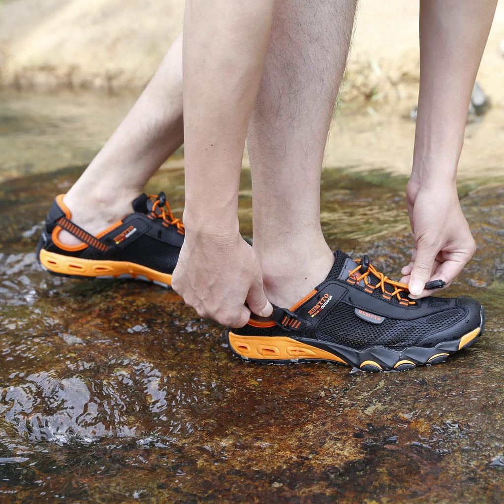 Men'S Amphibious Water Shoes - Hiking Sandals for Men Outdoor Water Sandal Closed Toe Non-Slip River Shoes Summer Quick Drying Aqua Shoe